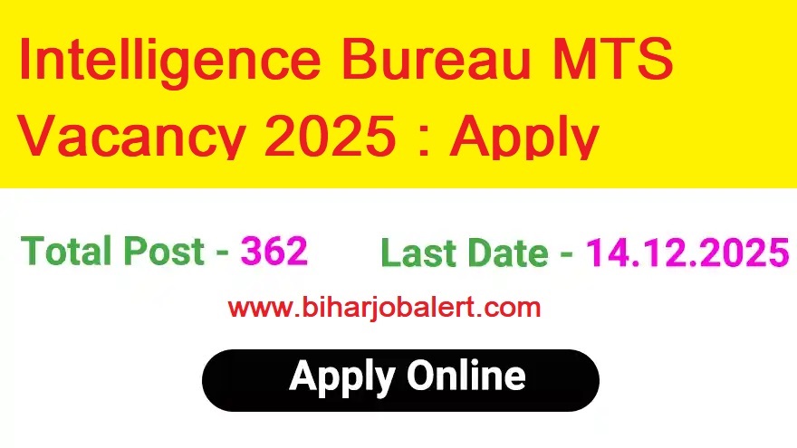 Intelligence Bureau MTS Vacancy 2025