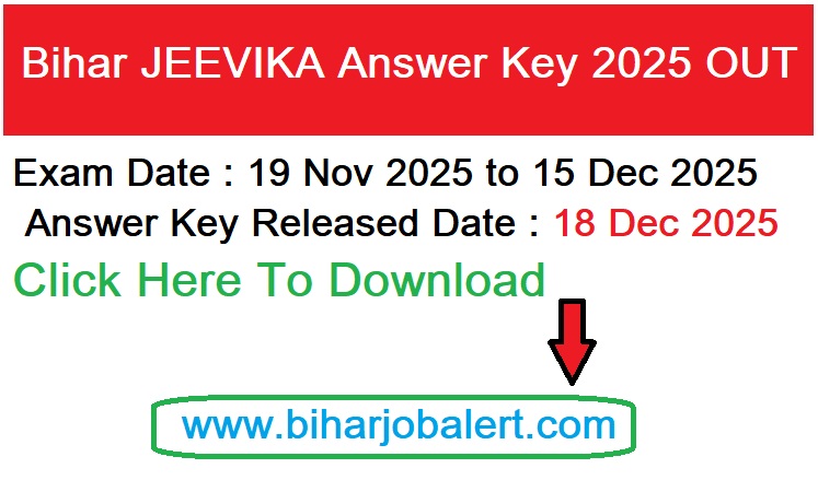 Bihar Jeevika Answer Key 2025 OUT
