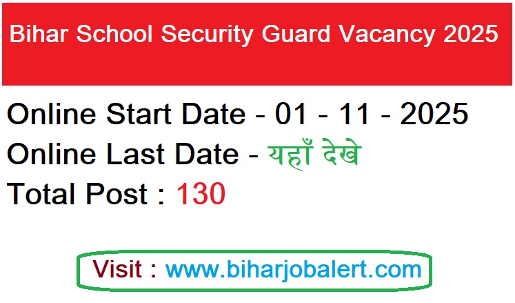 Bihar School Security Guard Vacancy 2025
