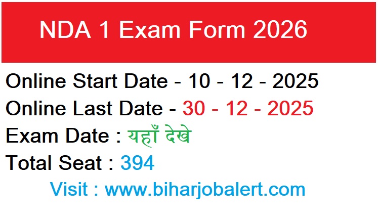 UPSC NDA 1 Exam Form 2026