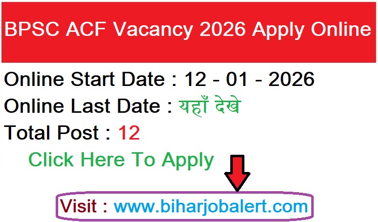 BPSC ACF Vacancy 2026