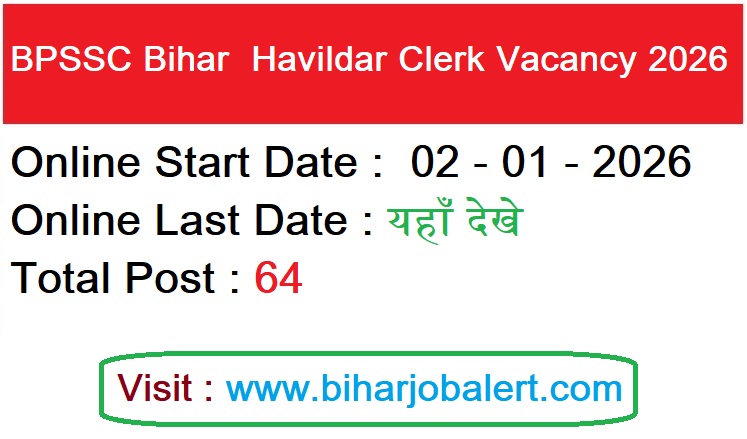 BPSSC Bihar Havildar Clerk Vacancy 2026