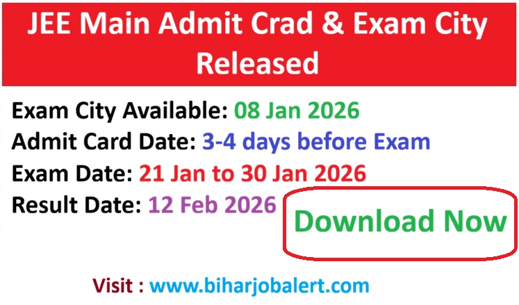 JEE Main Admit Card 2026 Session 1 Download