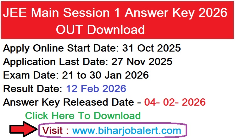 JEE Main Session 1 Answer Key 2026