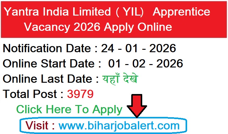 Yantra India Limited Apprentice Vacancy 2026