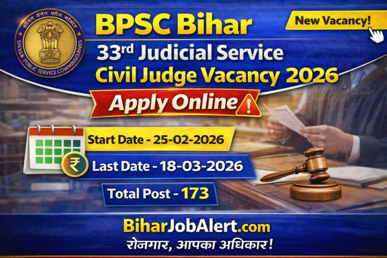 Bihar 33rd Judicial Service Civil Judge Vacancy 2026