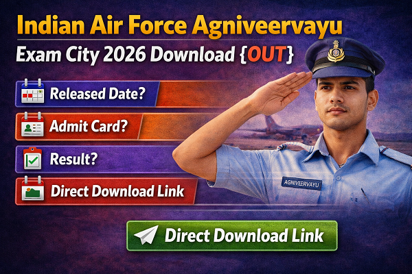 Indian Air Force Agniveervayu Exam City 2026