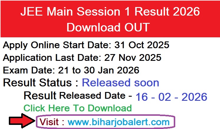 JEE Main Session 1 Result 2026