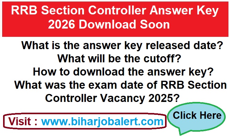 RRB Section Controller Answer Key 2026