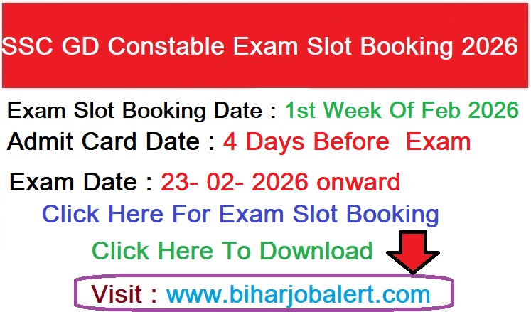 SSC GD Constable Exam Slot Booking 2026