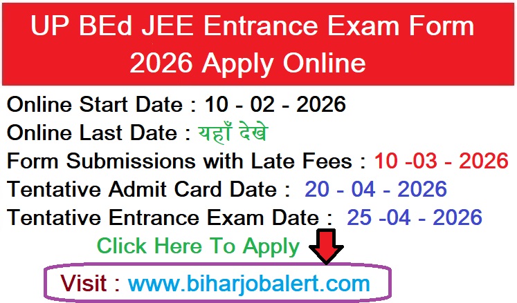 UP BEd JEE Entrance Exam Form 2026