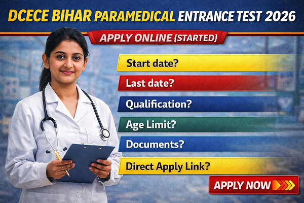 Bihar paramedical Entrance Test 2026