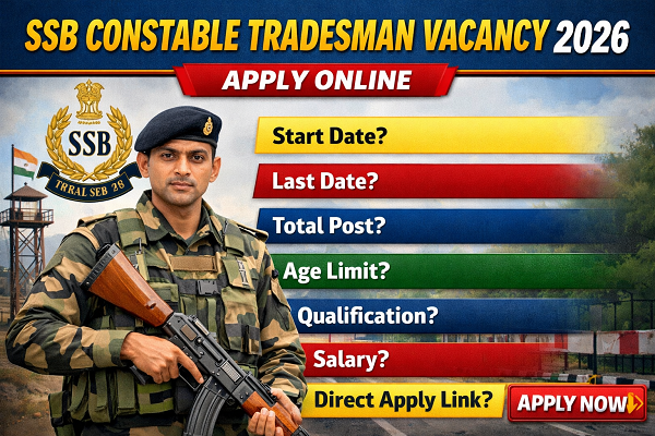 SSB Constable Tradesman Vacancy 2026