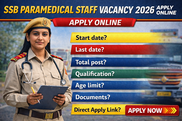 SSB Paramedical Staff Vacancy 2026