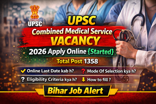 UPSC Combined Medical Service Vacancy 2026