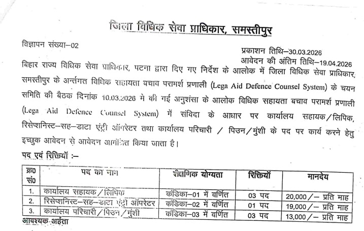 Bihar Jila Court Vacancy 2026