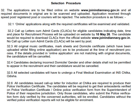 Indian Navy Agniveer MR Musician Vacancy 2026