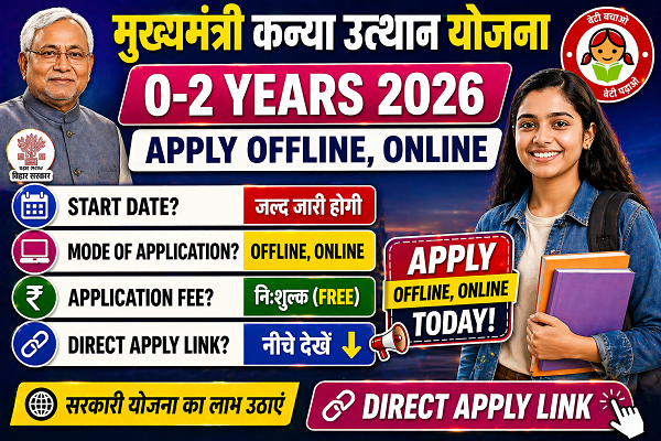 Mukhyamantri Kanya Utthan Yojana 0-2 Years 2026