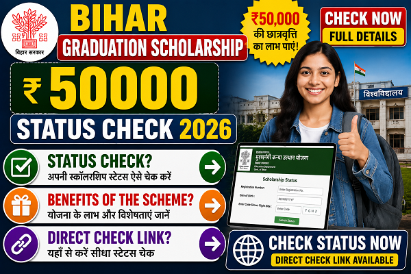 Bihar Graduation Scholarship 50000 Status Check 2026