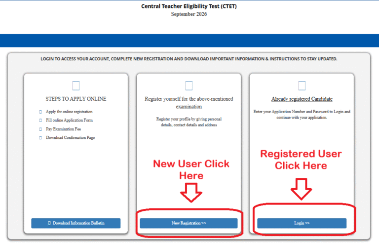 CTET September Form 2026 APPLICATION PAGE