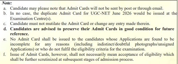 NTA UGC NET June Form 2026 Important Notice