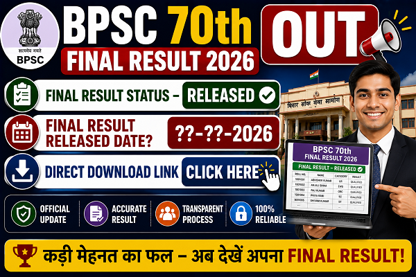 BPSC 70th Fainal Result 2026