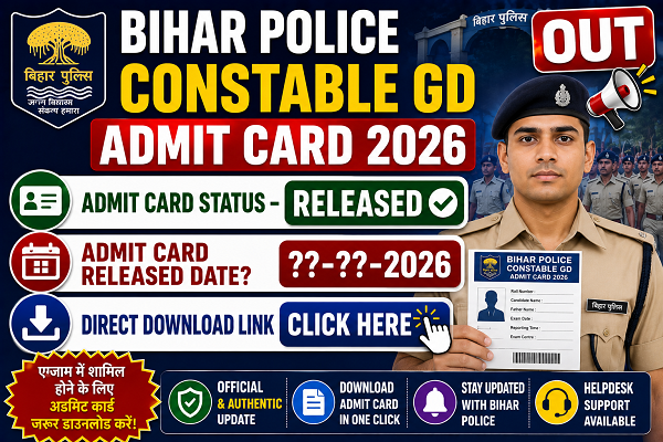 Bihar Police Constable GD Admit Card 2026