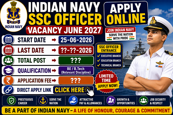 Indian Navy SSC Officer Vacancy June 2027