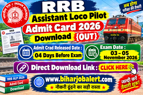 RRB Assistant Loco Pilot Admit Crad 2026