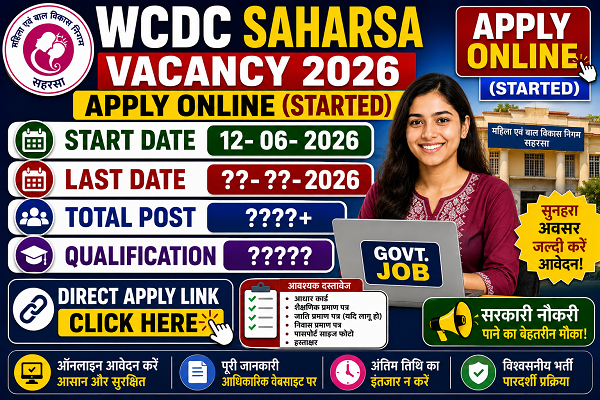 WCDC Saharsa Vacancy 2026