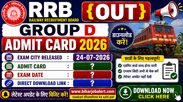 RRB Group D Admit Card 2026
