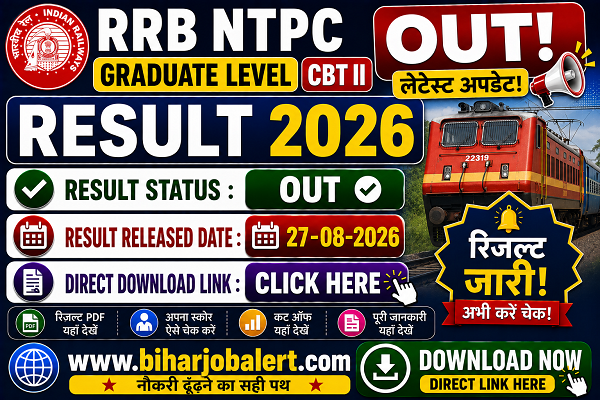 RRB NTPC Graduate Level CBT II Result 2026