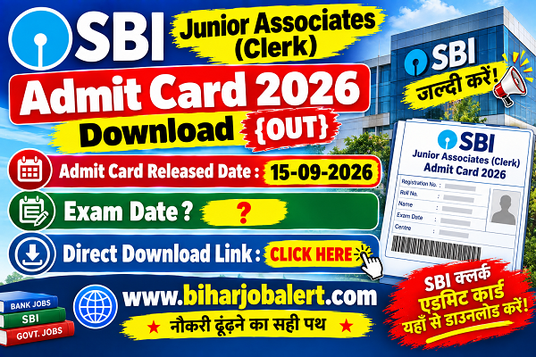 SBI Junior Associates Clerk Admit Card 2026
