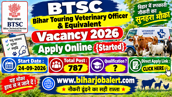 Bihar Touring Veterinary Officer & Equivalent Vacancy 2026