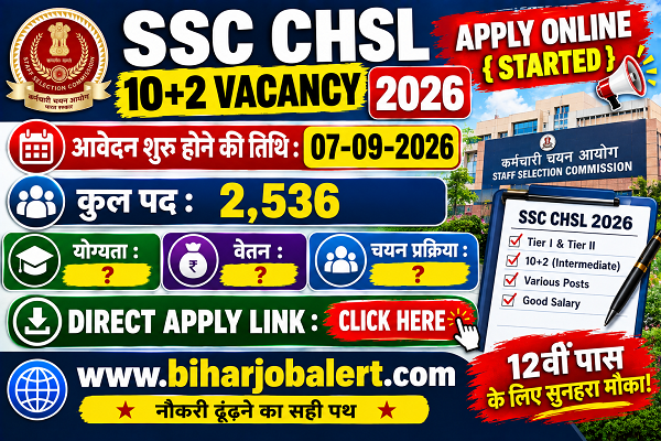 SSC CHSL 10+2 Vacancy 2026