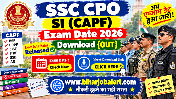 SSC CPO SI CAPF Exam Date 2026