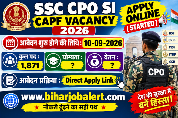 SSC CPO SI CAPF Vacancy 2026
