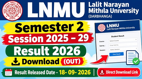 LNMU Semester 2 Session 2025 29 Result 2026