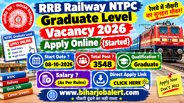 RRB Railway NTPC Graduate Level Vacancy 2026