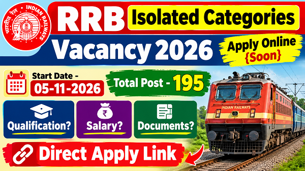 Railway RRB Isolated Categories Vacancy 2026