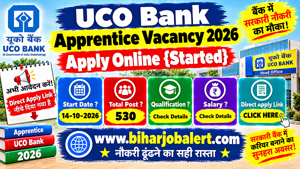 UCO Bank Apprentice Vacancy 2026